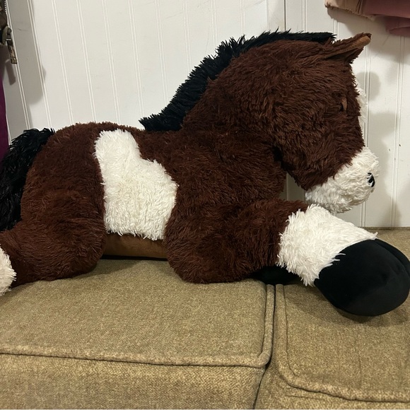 Goffa International 31” Large Soft Brown White Black Horse Stuffed Animal PLUSH. - Picture 6 of 7